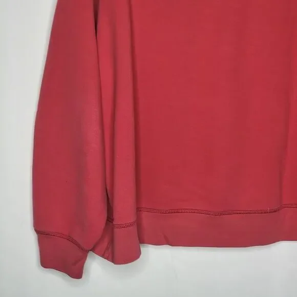 American Eagle Y2K Red White Spell Out Cozy Heavy Hooded Sweatshirt Pocket - Picture 7 of 13